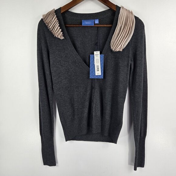 Simply Vera Vera Wang Women's Small Charcoal Heathered Cardigan Sweater NWT - Picture 10 of 10
